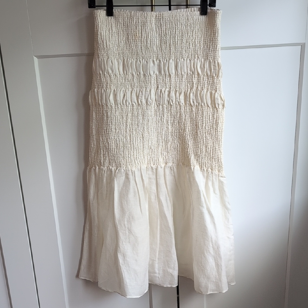 Toteme Cream Midi Skirt Fit and Flare Resort Wear